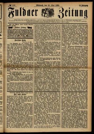 Ausgabe vom Mittwoch, den 25. Mai 1892.