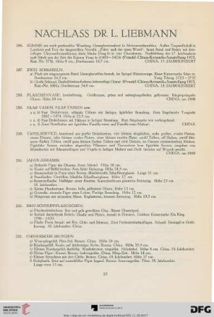 Nachlass Dr. L. Liebmann (Nr. 286-313)
