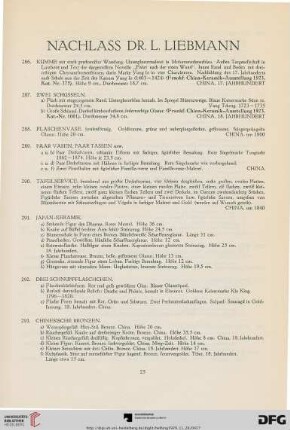 Nachlass Dr. L. Liebmann (Nr. 286-313)