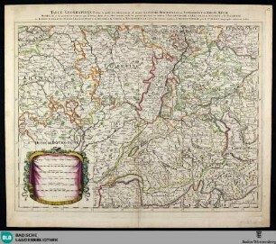 Table Geographique dans la quelle fort distinctement est montre' la Partie Meridionale ou Superieure du Rhein, Meuse Moselle [...] - Go 120
