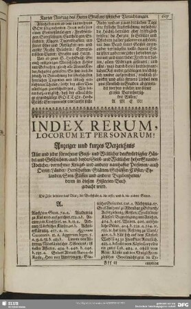 Index Rerum, Locorum Et Personarum!