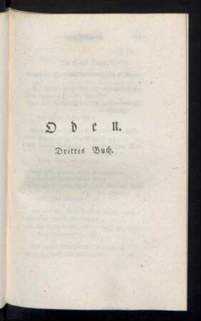 Oden. Drittes Buch.