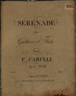 Sérénade pour guitarre et flûte : Op. 109 no. VI
