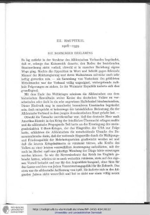 III. Hauptteil (1918-1939)