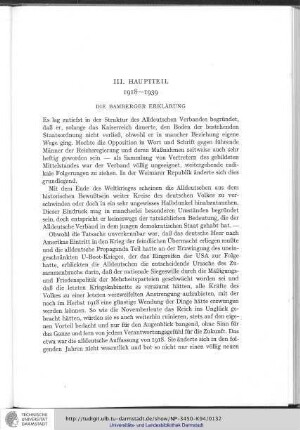III. Hauptteil (1918-1939)