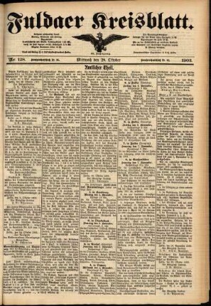 Zweite Ausgabe vom Mittwoch, den 28. Oktober 1903.