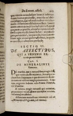 Sectio VI. De Affectibus, Qui A Venenis Externis proueniunt.