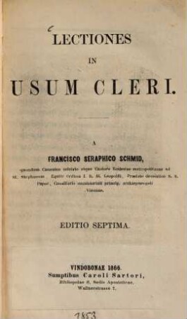 Lectiones in usum cleri