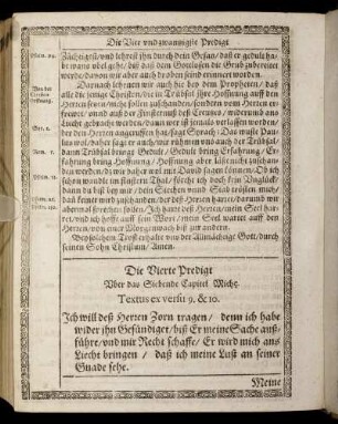 Die Vierte Predigt. Textus ex versu 9. & 10.