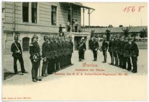 Dresden. Kaserne des Königlich Sächsischen 4. Feldartillerie-Regiments No. 48, Wachaufzug