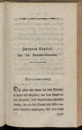 Zweytes Capitel. Von den Particular-Conventen.