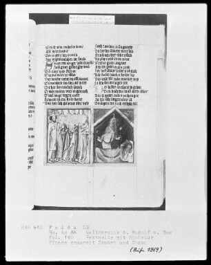 Rudolf von Ems, Weltchronik — Pinehas tötet Simri und Kosbi, Folio 140recto
