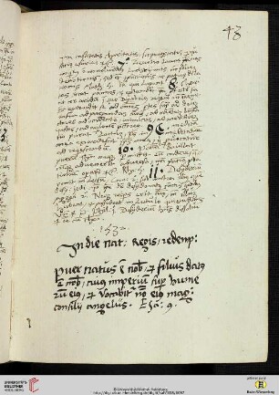 Jn die natiuitate Regis, redemptoris [Predigttext, nach Is 9,6]