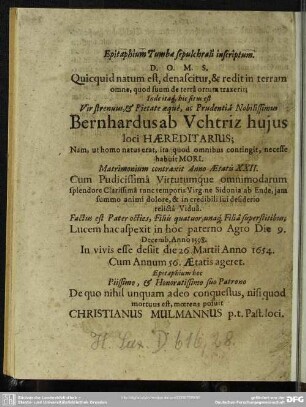 Epitaphium Tumbae sepulchrali inscriptum