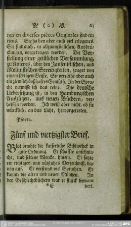 Fünf und viertzigster Brief