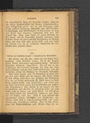 III. Thätige und arbeitsame Jugend - Vermeidung der Wichlichkeit.