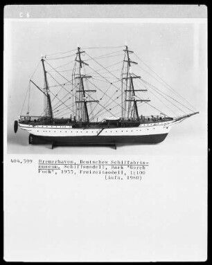 Bark "Gorch Fock", 1933, Freizeitmodell