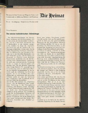 Nr. 10, 75. Jahrgang, Neumünster, Oktober 1968