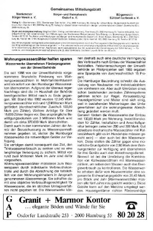 Wohnugswasserzähler helfen sparen : Wasserwerke übernehmen Förderprogramm von der Umweltbehörde