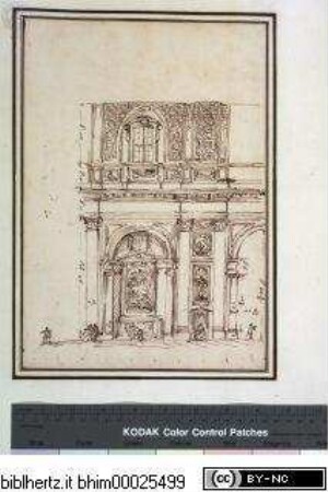 Disegni di Carlo Marchionni Architetto, e Scultore Romano, Teilaufriss der Langhauswand von San Domenico in Ancona