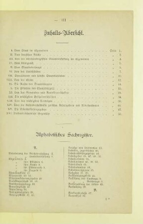 Alphabetisches Sachregister