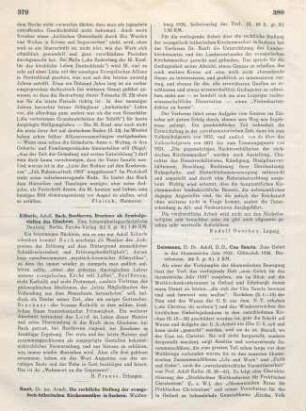 380-381 [Rezension] Deissmann, Adolf, Una Sancta