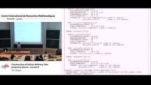 Construction of lattices defining fake projective planes - Lecture 8