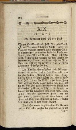 XIX. Hunni. Wo kommen diese Völker her?
