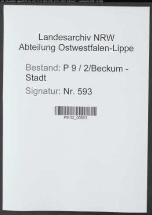 Sterberegister Standesamt Beckum-Stadt