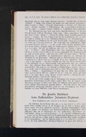 Die Familie hübbinett beim Holsteinischen Infanterie=Regiment.