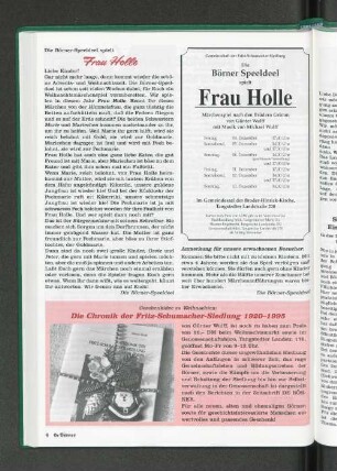 Die Börner-Speeldeel spielt : Frau Holle