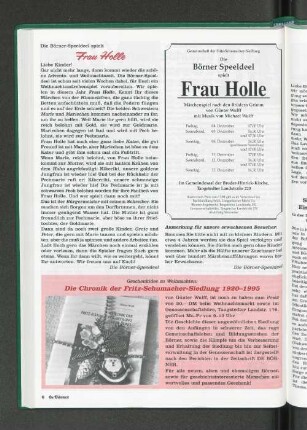 Die Börner-Speeldeel spielt : Frau Holle