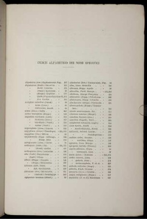 Indice Alfabetico Dei Nomi Specifici