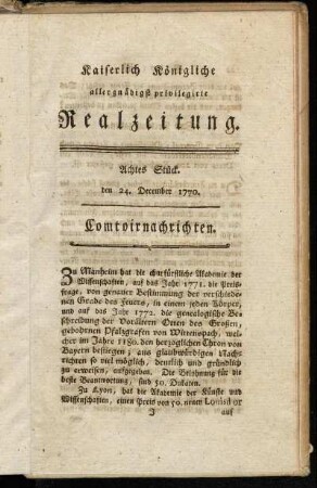 Achtes Stück. den 24. December 1770.