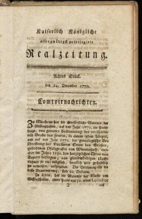 Achtes Stück. den 24. December 1770.