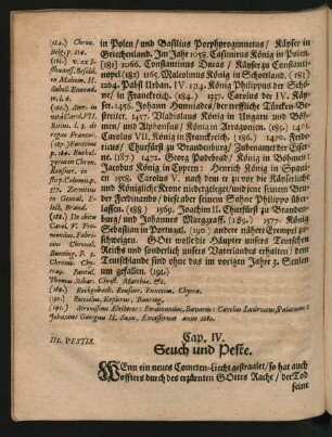 Cap. IV. Seuch und Peste.
