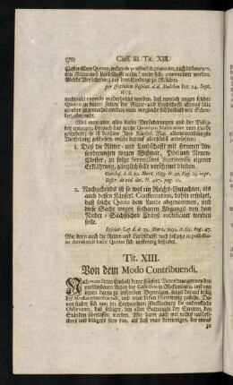 170-184, Tit. XIII. Von dem Modo Contribuendi. - Tit. XIV. Von der Accise und Licent.
