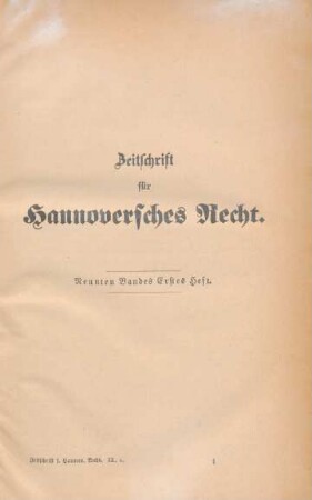 Neunten Bandes erstes Heft