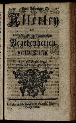 Den 25. Sept. 1759. Neun und dreyßigstes Stück.