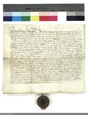 Revers Eberhards Rüdt von Collenberg bezüglich der Belehnung mit einem Burggut in Bad Brückenau und weiteren im Einzelnen aufgeführten Lehen durch Johann [II. von Henneberg], Abt von Fulda