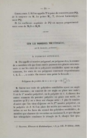 Sur les nombres polyédraux.
