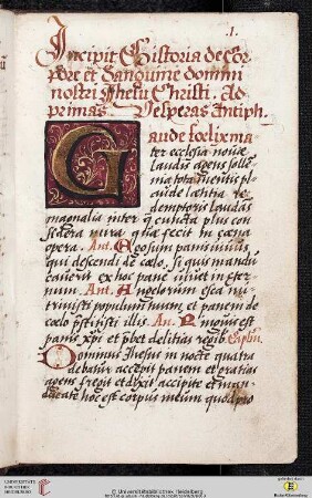 Officium de corpore et sanguine domini