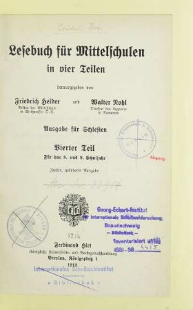 Teil 4 = 8. u. 9. Schulj, [Schülerbd.]: [Teil 4 = 8. u. 9. Schulj, [Schülerbd.]]