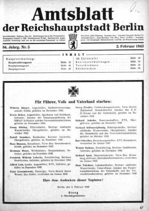 1943,5: Nr. 5, 2. Februar 1943