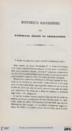 Documents historiques sur l'ancienne église de Constantine