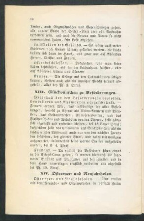XIII. Glückwünschen zu Beförderungen