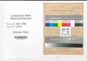Entnazifizierung Hans Schnoor , geb. 04.10.1893 (Musikreferent)