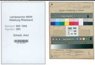 Entnazifizierung Artur Scheck , geb. 23.08.1908 (Kaufmaennischer Angestellter)