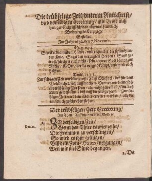 Der trübseligen Zeit Errettung/ Jm Thon: Auff meinen lieben Gott/ [et]c.