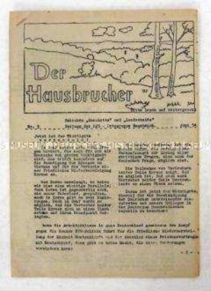 Hektografierte Zeitung der KPD-Ortsgruppe Hamburg-Hausbruch zu den Genfer Verhandlungen und zu kommunalen Themen